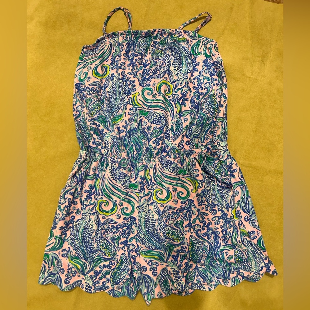 Lilly Pulitzer Pink and Blue Preppy Girls Youth 14-16 Romper